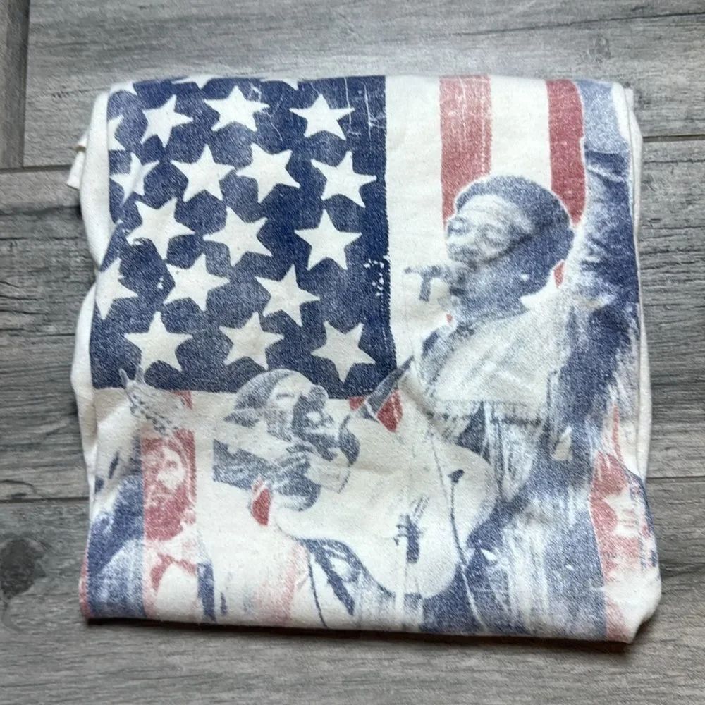 Old Navy Collectabilitees Mens White Jimi Hendrix Short Sleeve T-Shirt Medium